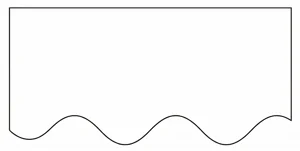 Rectangle with wavy bottom.